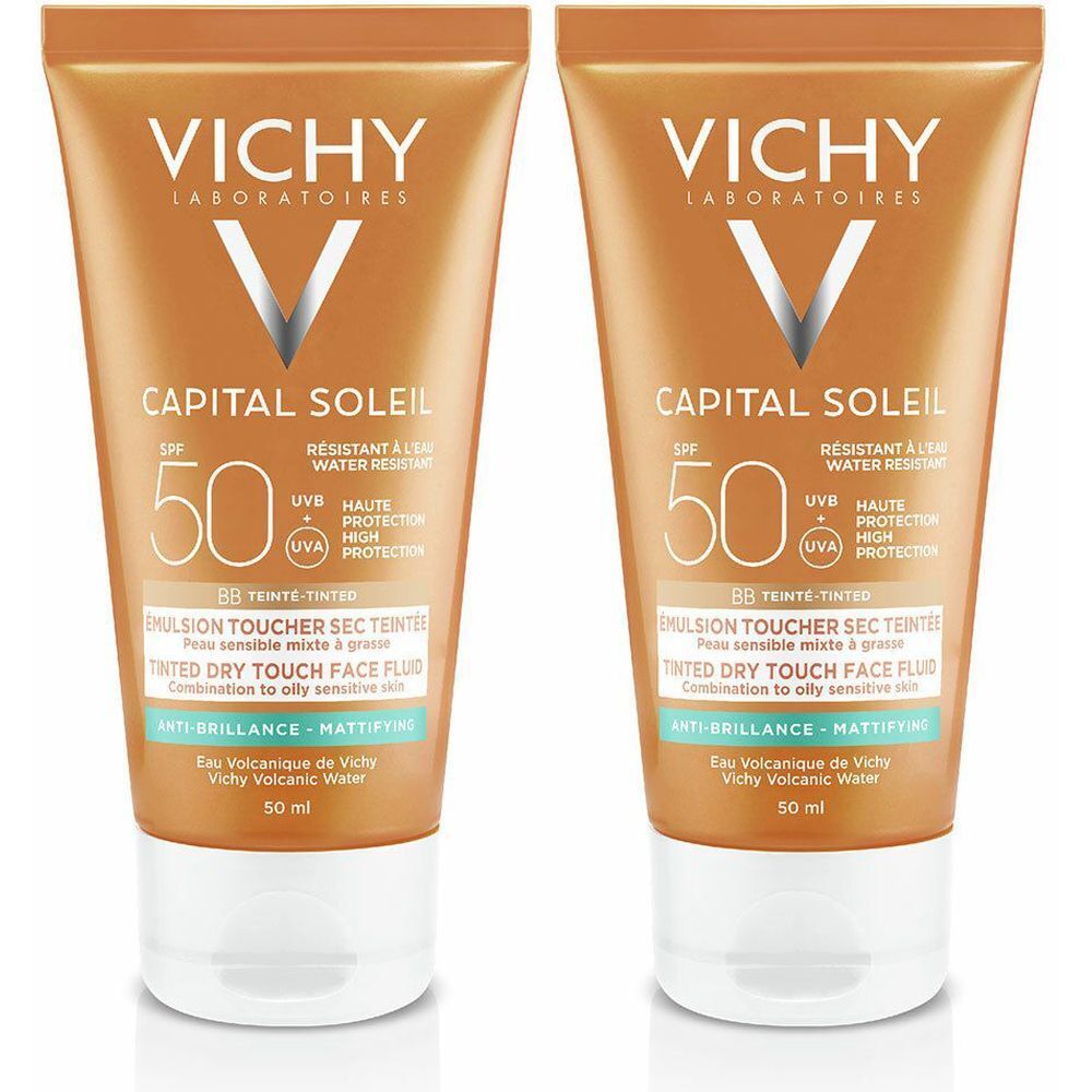 VICHY Capital Soleil BB émulsion toucher sec teintée SPF50 Tube 50ml