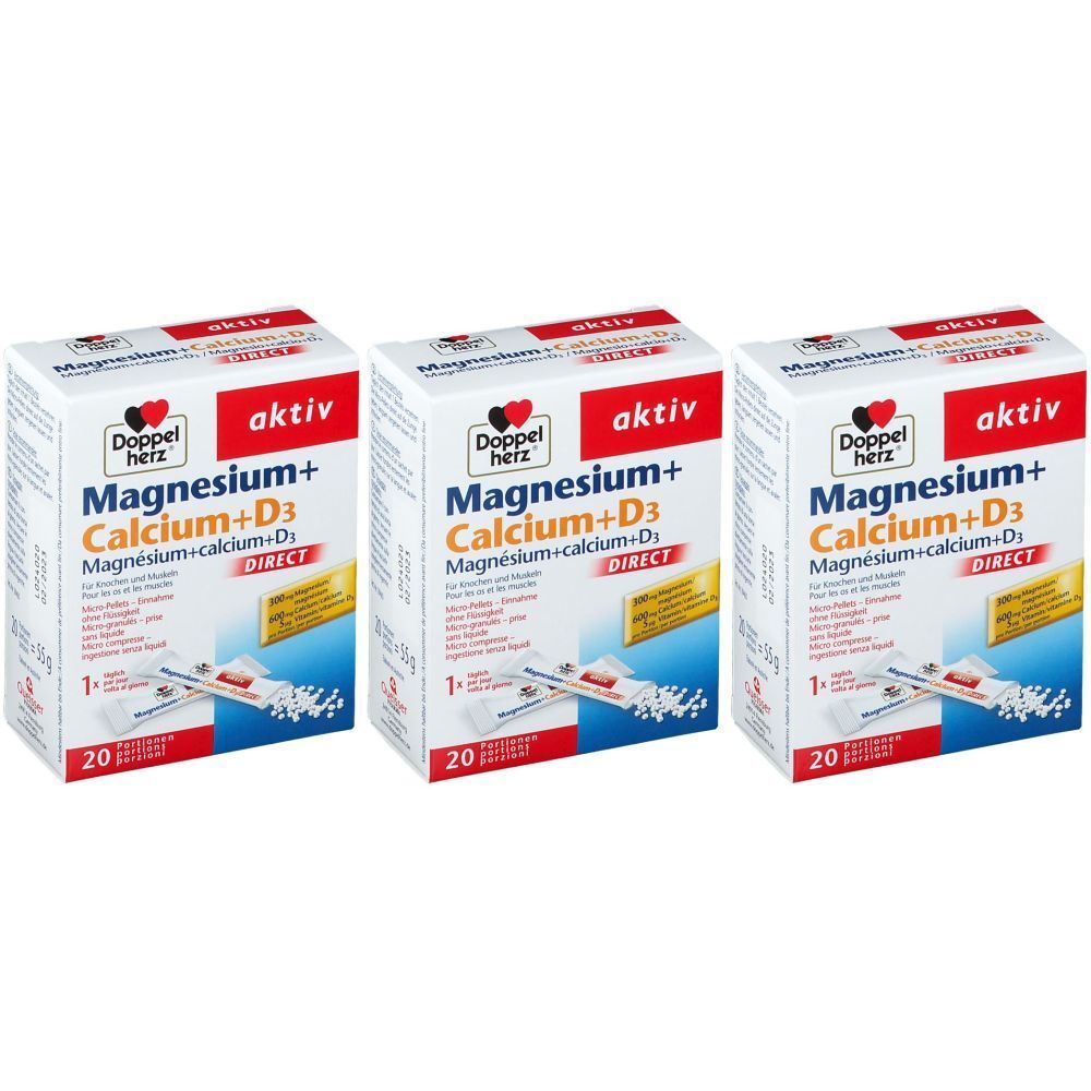 Doppelherz aktiv Magnésium + Calcium + D3 DIRECT