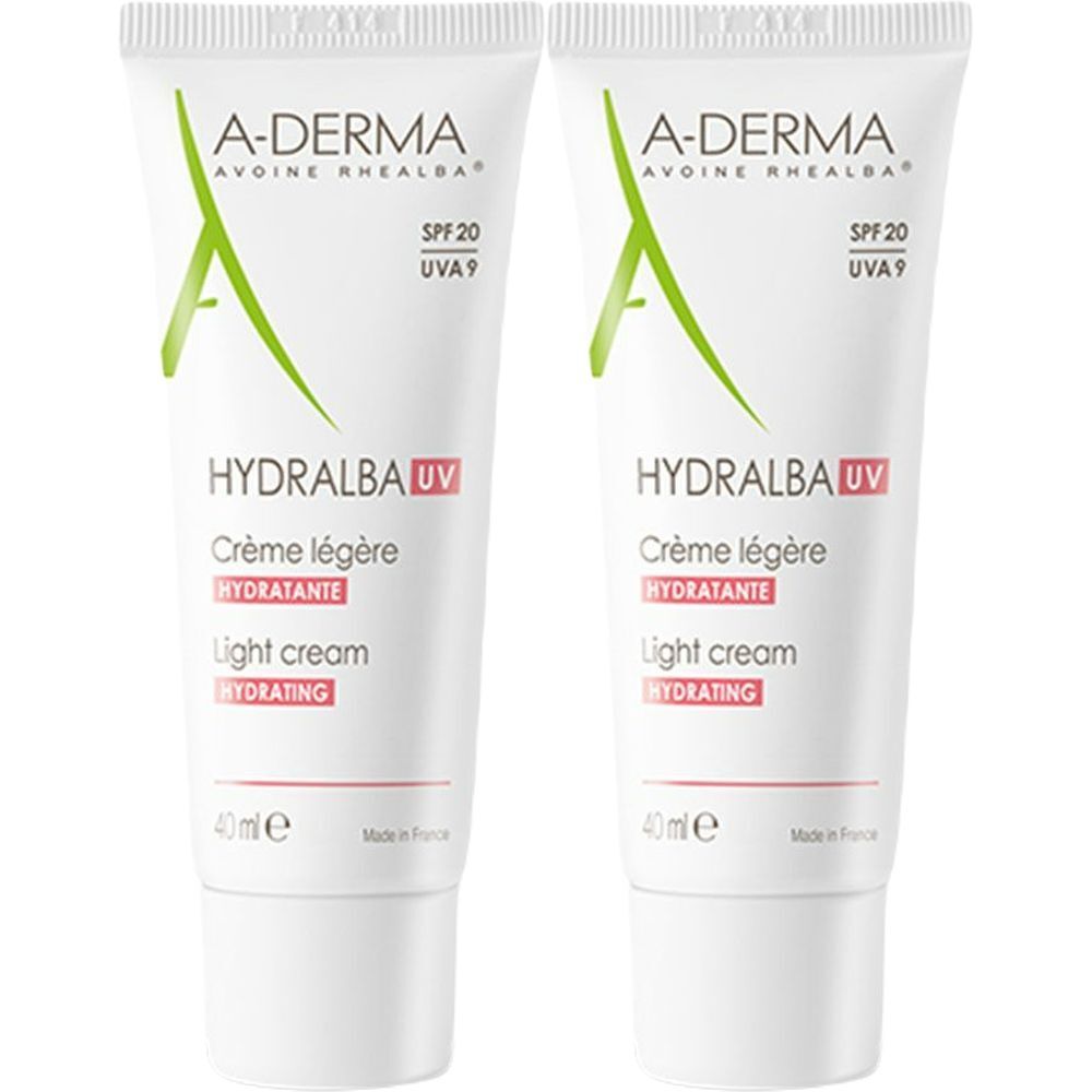 A Derma Hydralba UV Cr me Hydratante L g re SPF 20 2x40 Ml Redcare a-derma-hydralba-uv-cr-me-hydratante-l-g-re-spf-20-2x40-ml-redcare