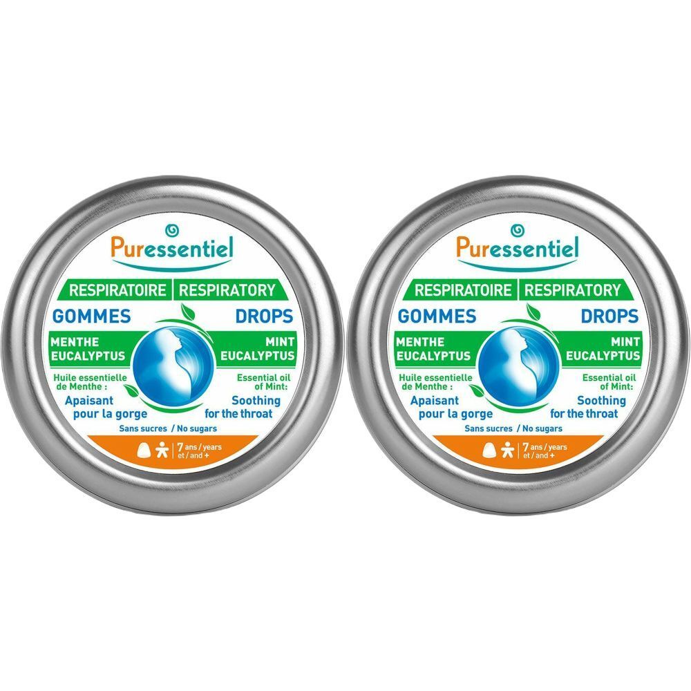 PURESSENTIEL RESPIRATOIRE Gommes Menthe-Eucalyptus Respiratoire - 45 g