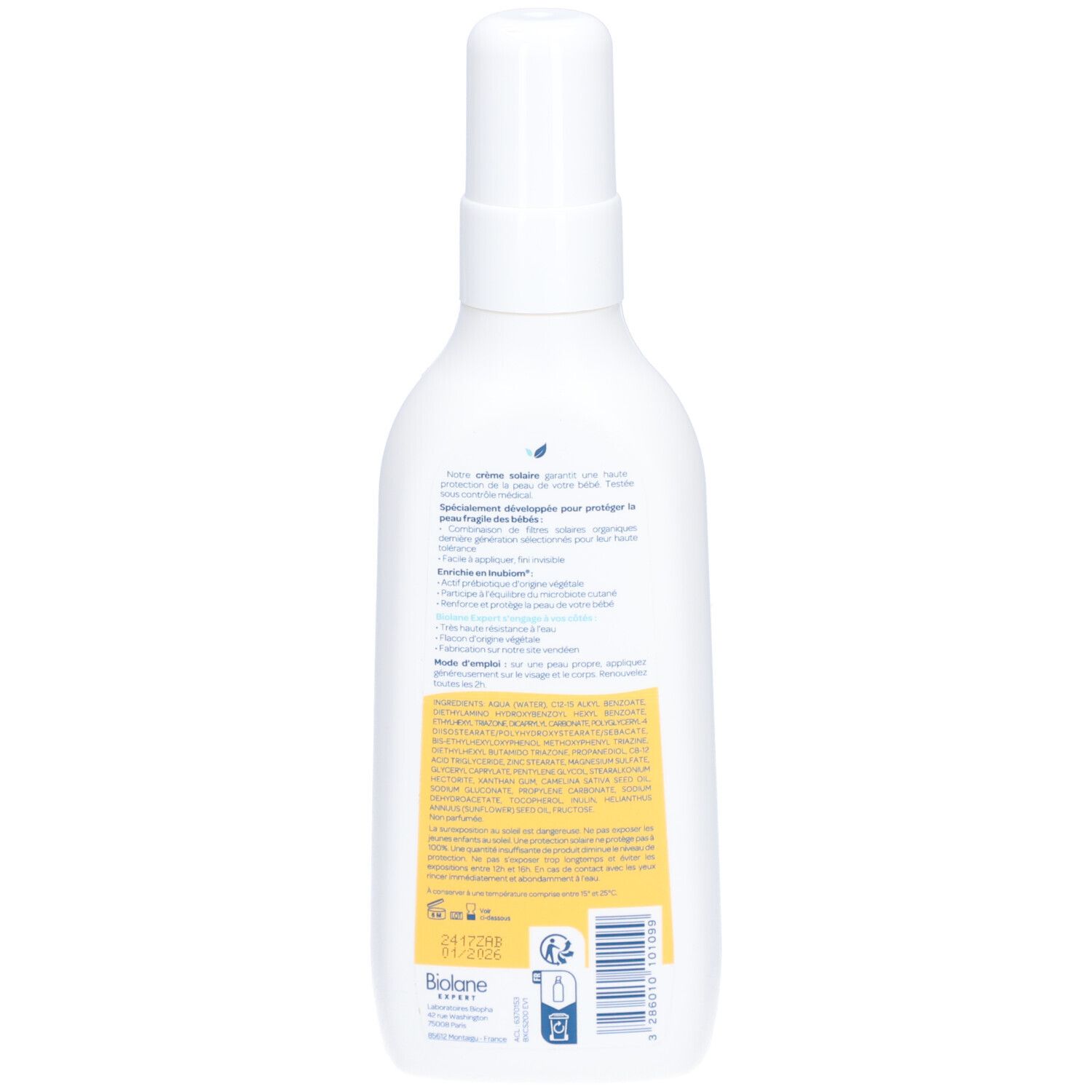 Biolane Expert Crème Solaire SPF50