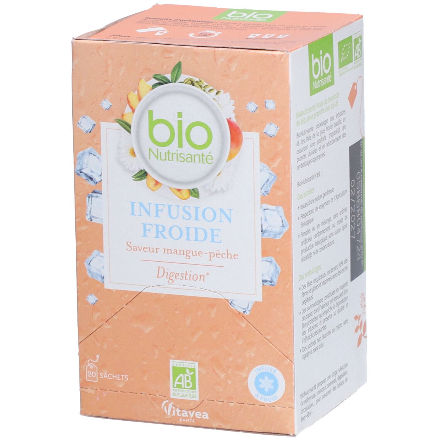 Nutrisanté Bio Infusion Froide Saveur Mangue-Pêche Digestion