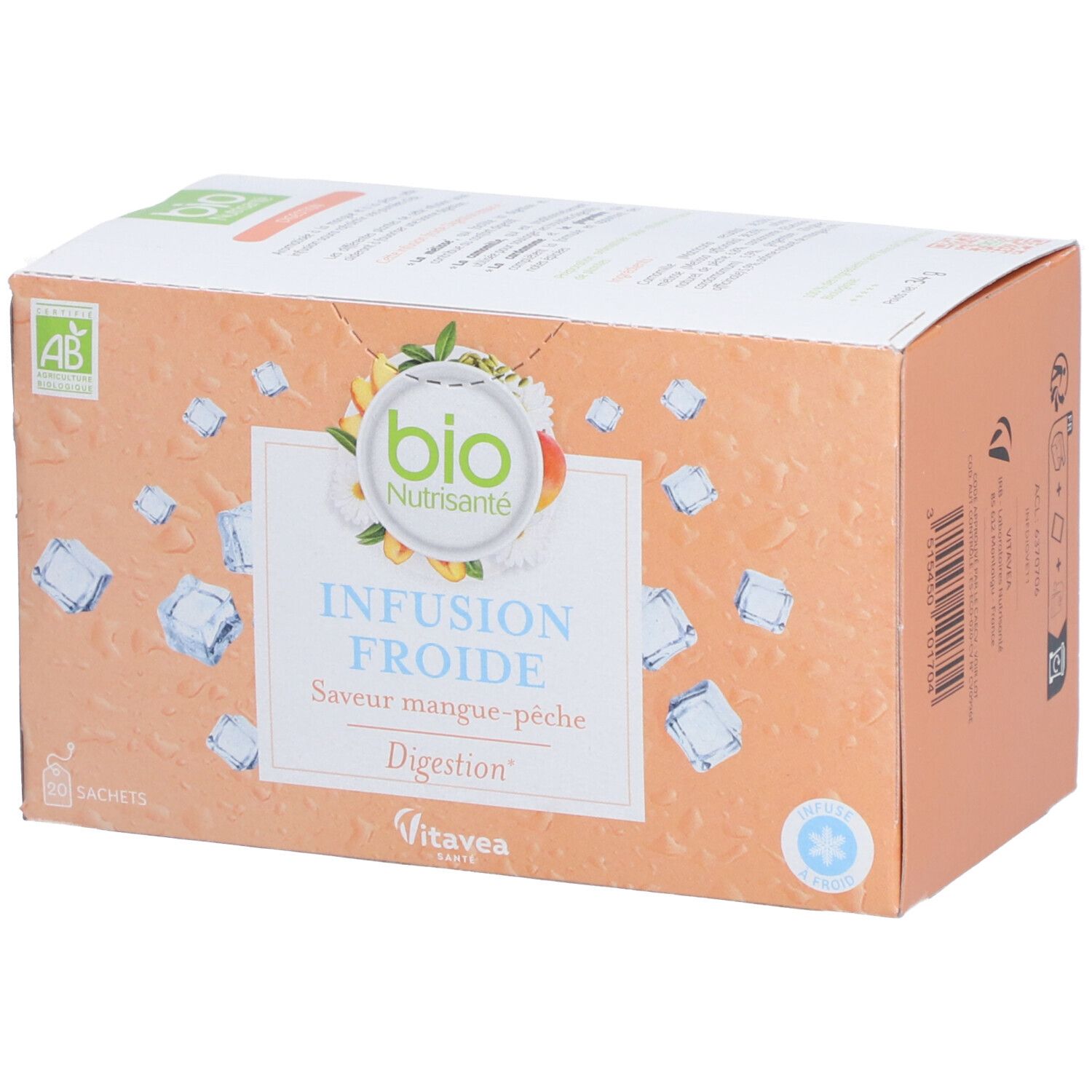 Nutrisanté Bio Infusion Froide Saveur Mangue-Pêche Digestion