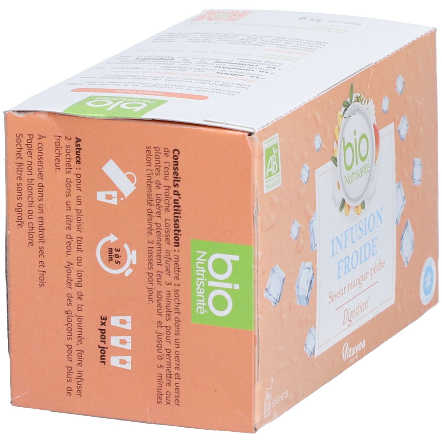 Nutrisanté Bio Infusion Froide Saveur Mangue-Pêche Digestion
