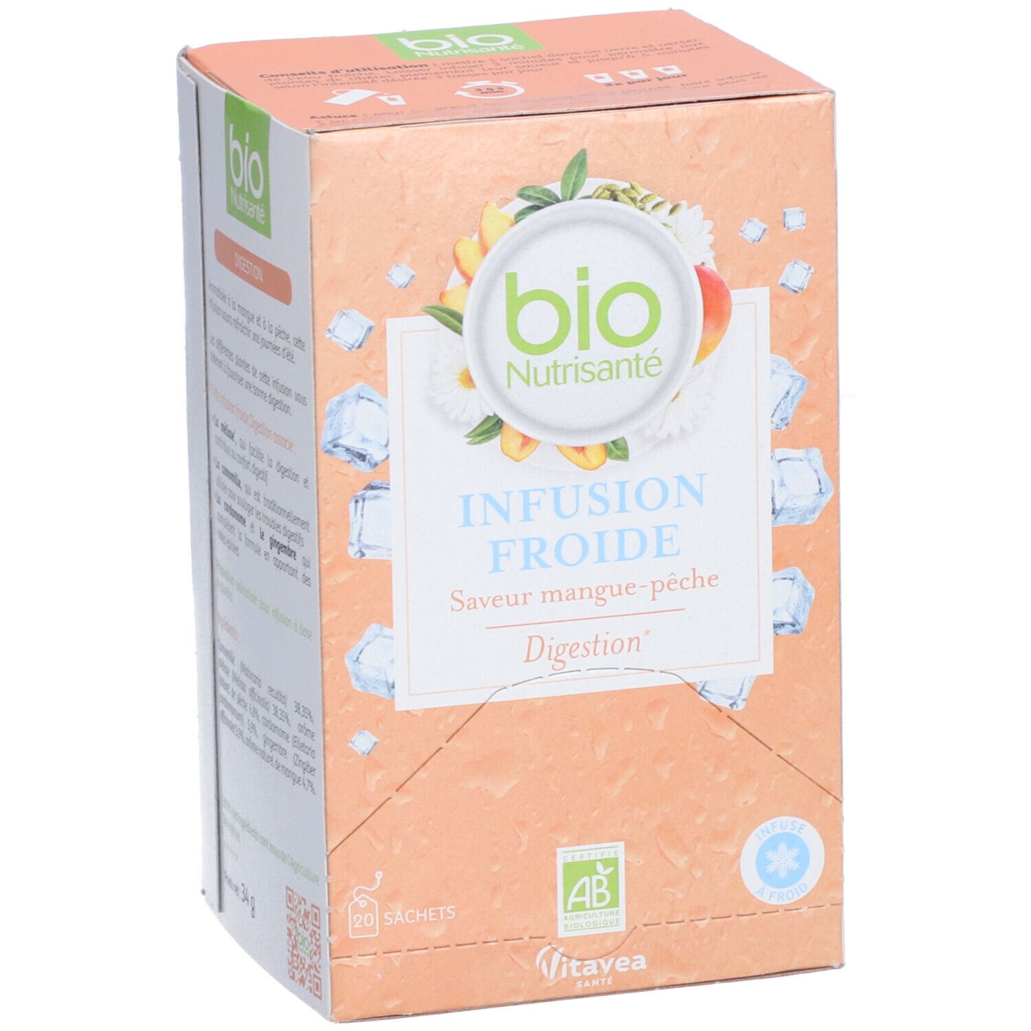 Nutrisanté Bio Infusion Froide Saveur Mangue-Pêche Digestion