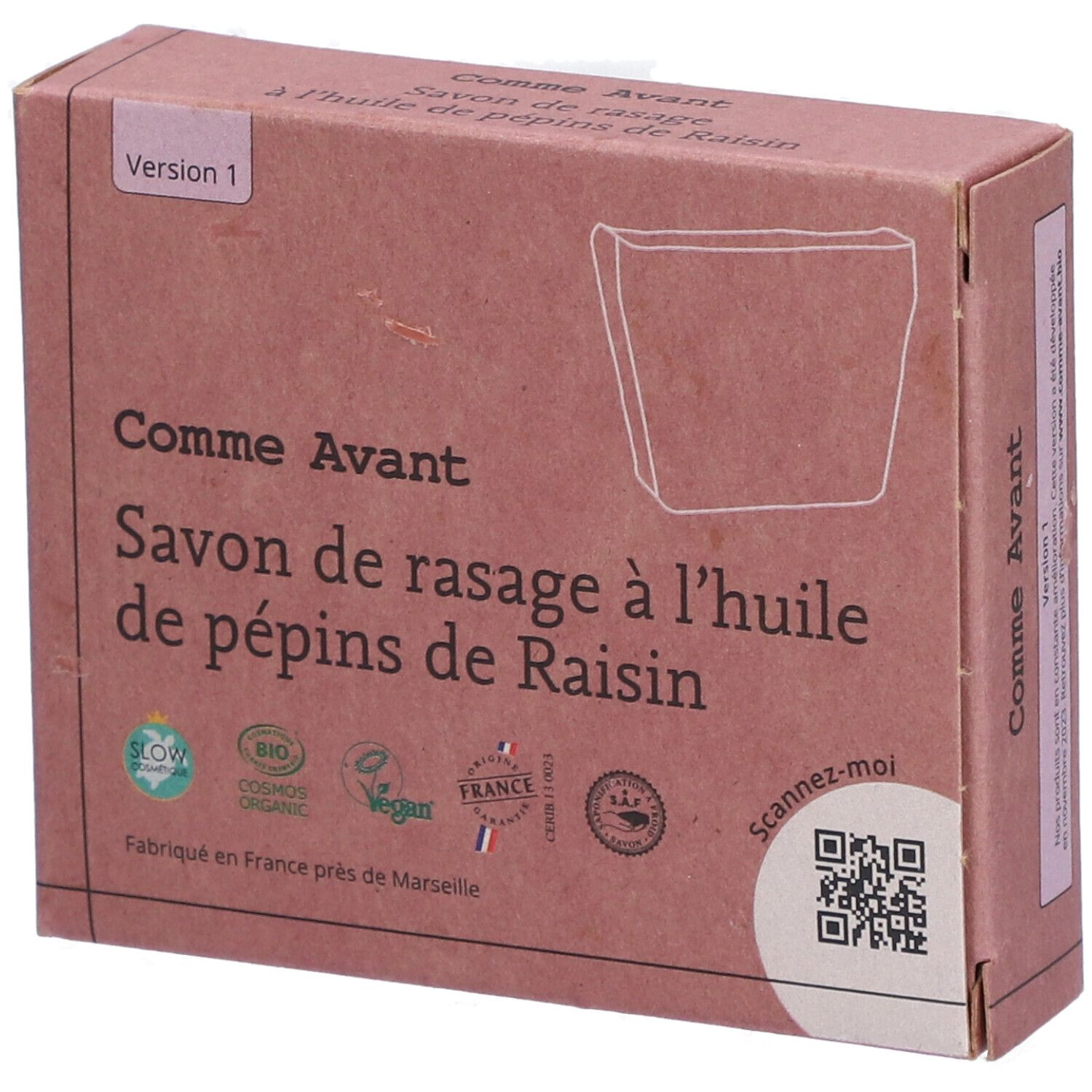 Comme Avant Savon de Rasage à l'Huile de Pépins de Raisin Bio