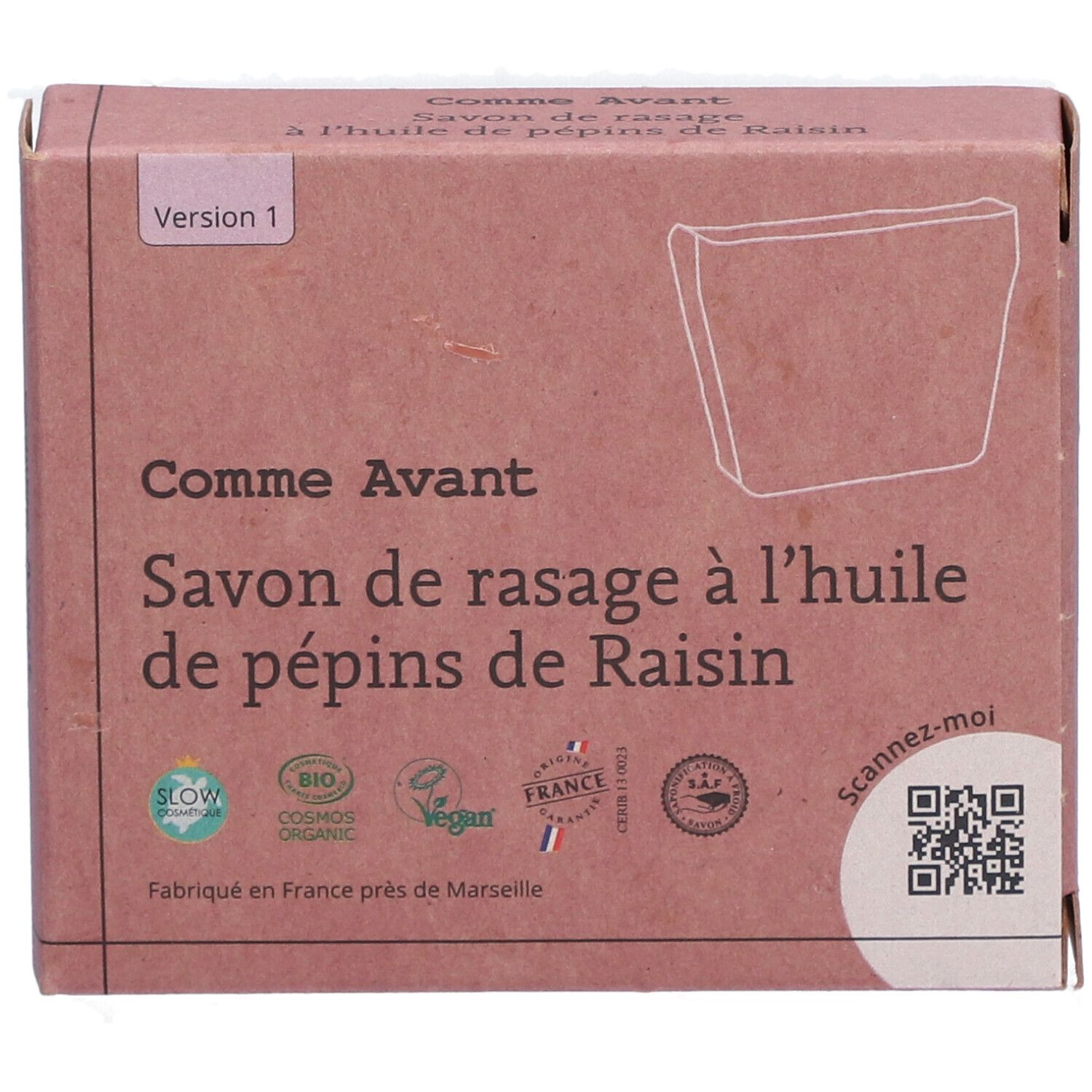 Comme Avant Savon de Rasage à l'Huile de Pépins de Raisin Bio