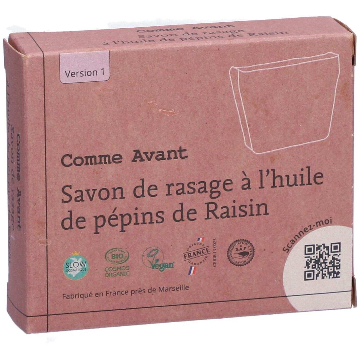 Comme Avant Savon de Rasage à l'Huile de Pépins de Raisin Bio