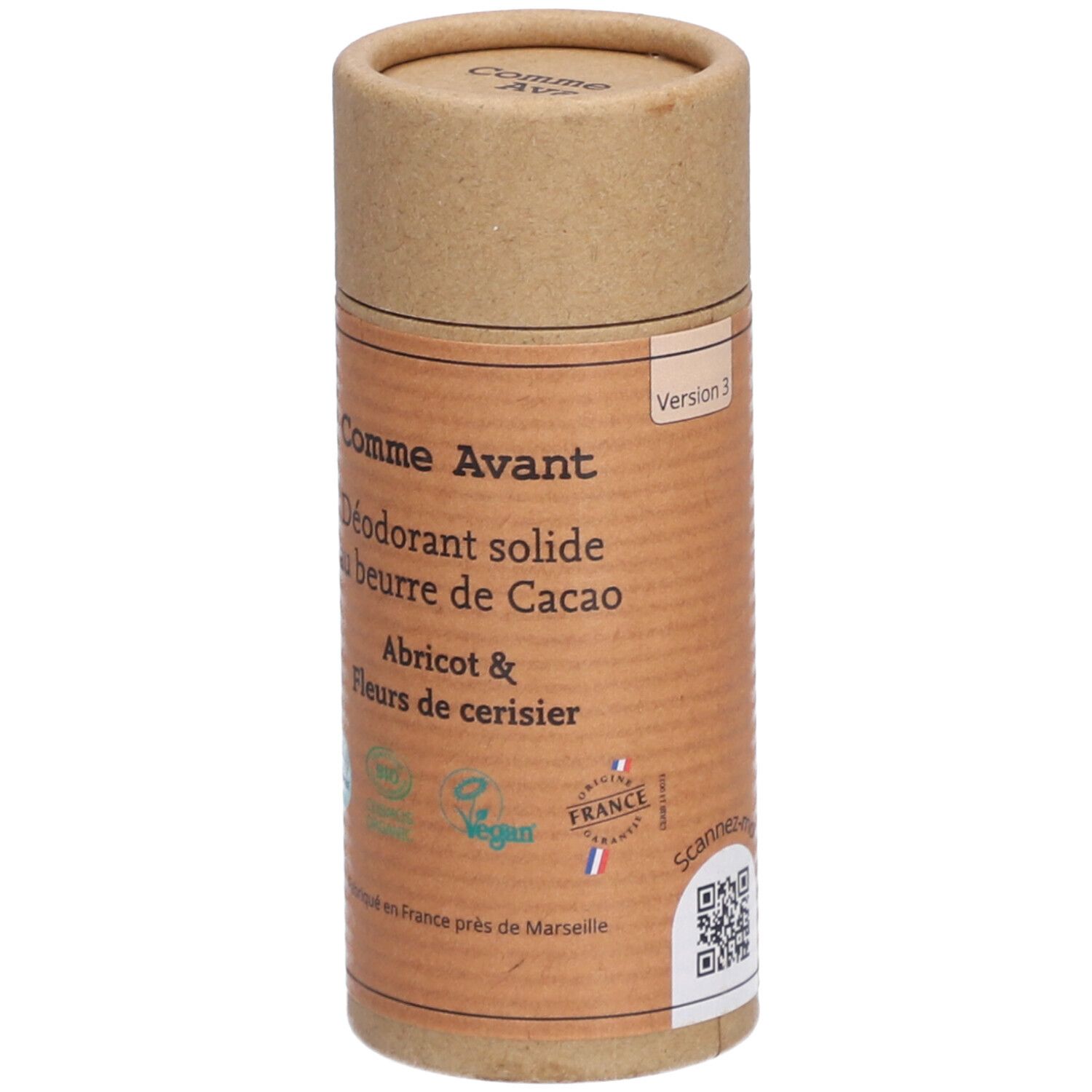 Comme Avant® Déodorant solideau beurre de cacao bio - Abricot & fleur de cerisier