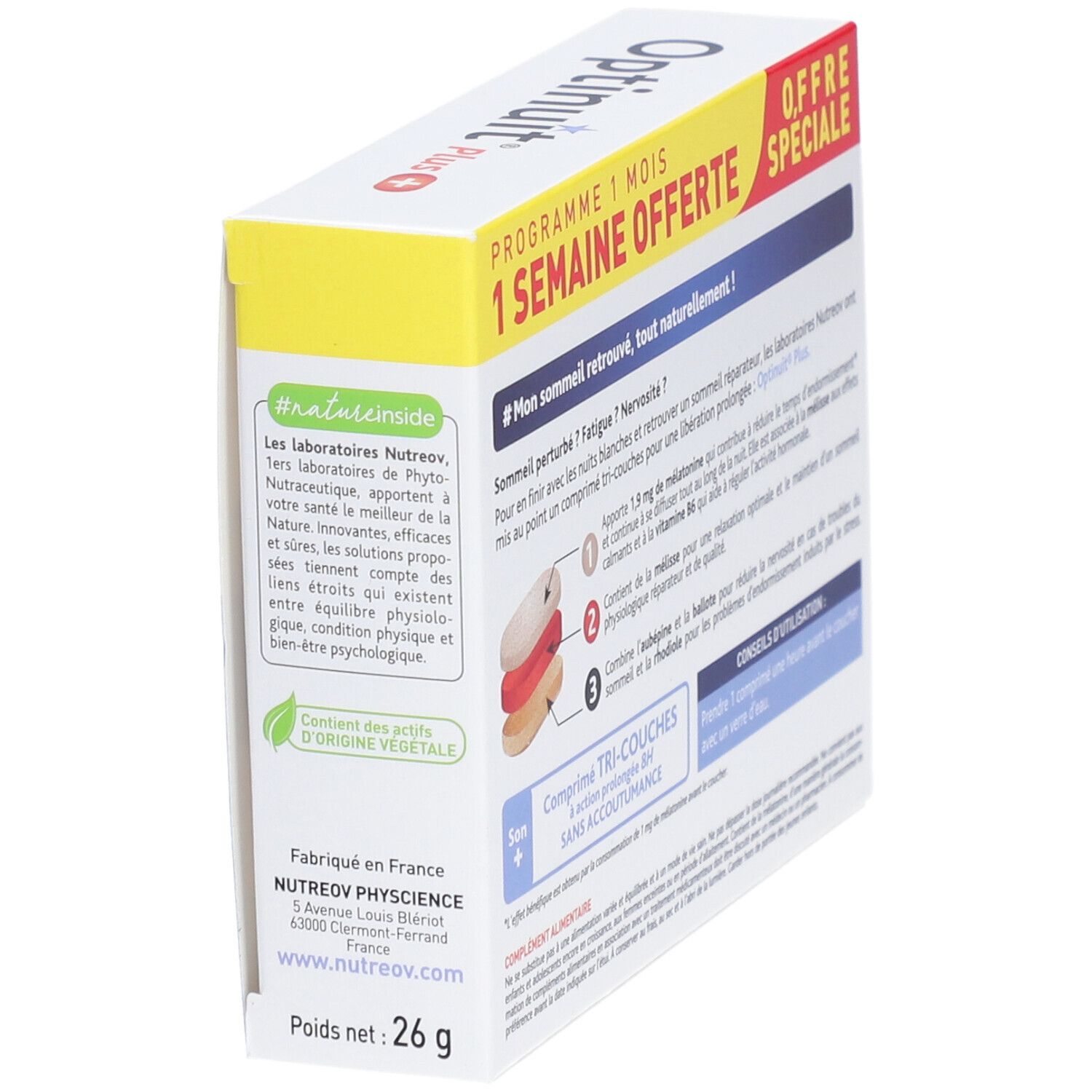 OPTINUIT Plus Triple Action 8H  - 30 comprimés dont 7 offerts