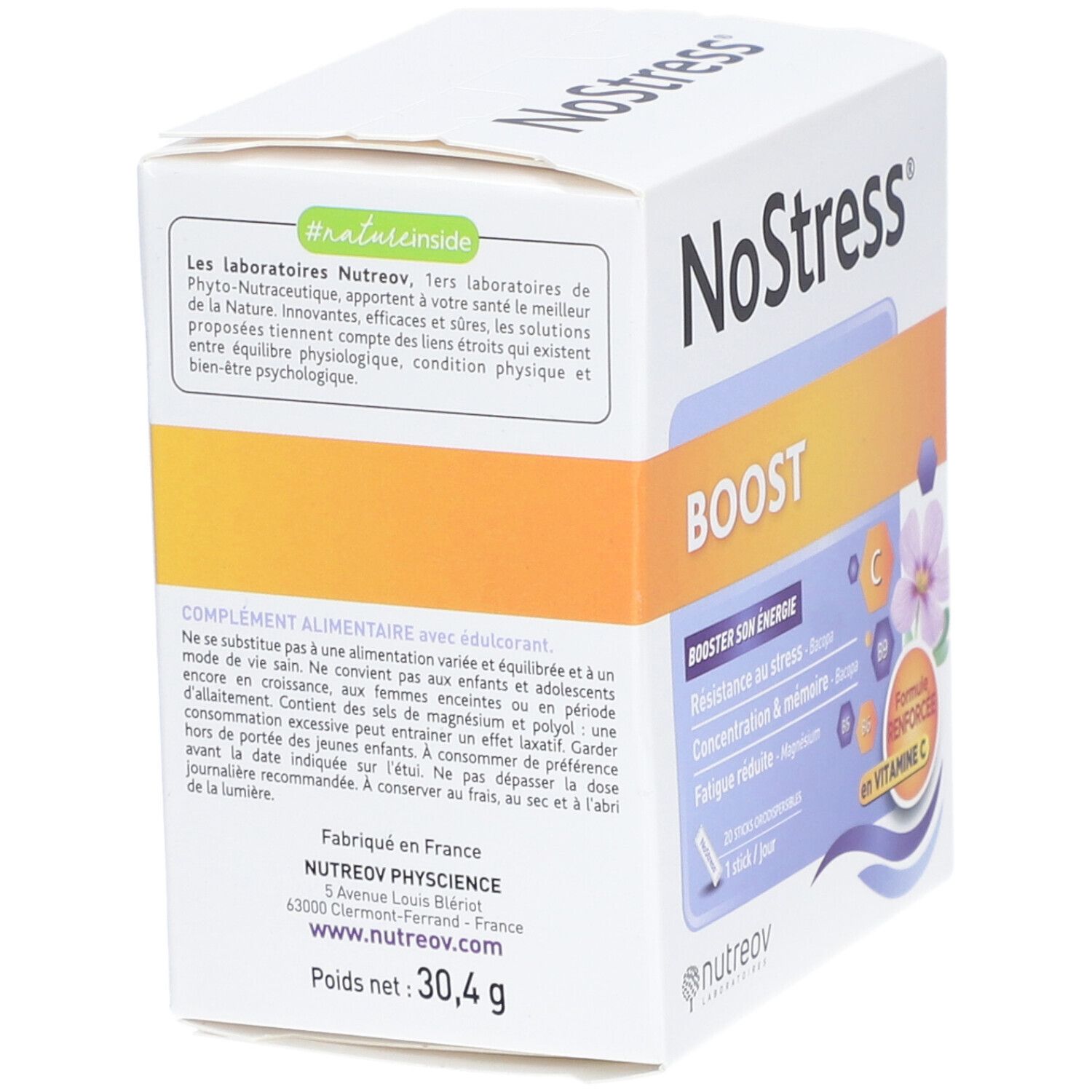 NoStress Boost Bacopa, Magnésium et Vitamines