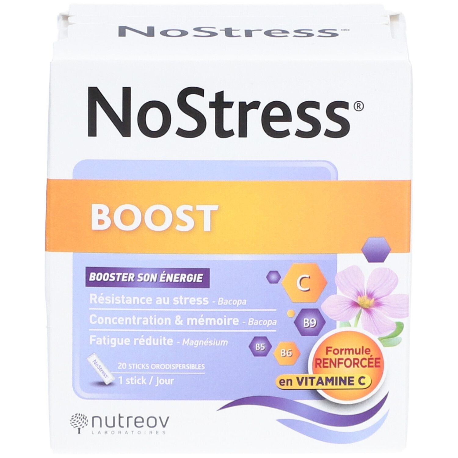 NoStress Boost Bacopa, Magnésium et Vitamines