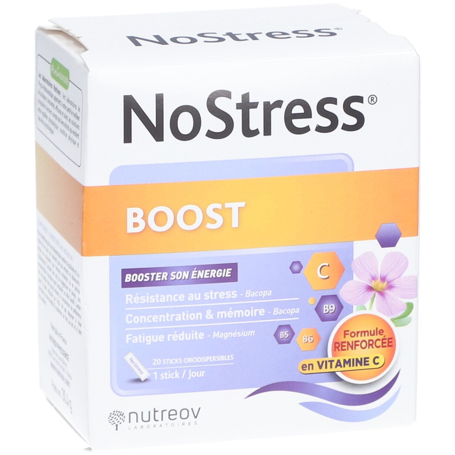 NoStress Boost Bacopa, Magnésium et Vitamines