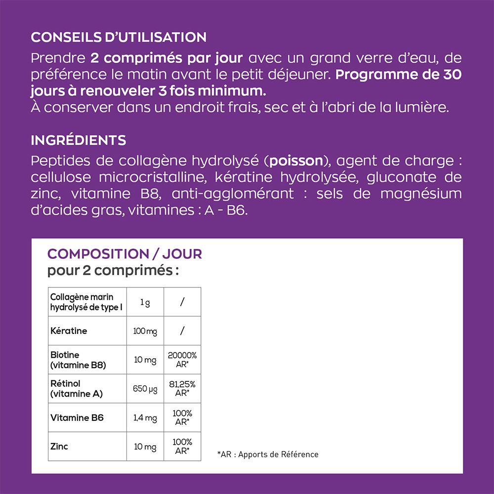 GRANIONS Complexe Peau Cheveux Ongles - Boite de 60 Comprimés