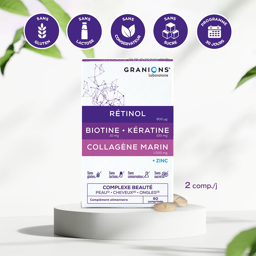 GRANIONS Complexe Peau Cheveux Ongles - Boite de 60 Comprimés