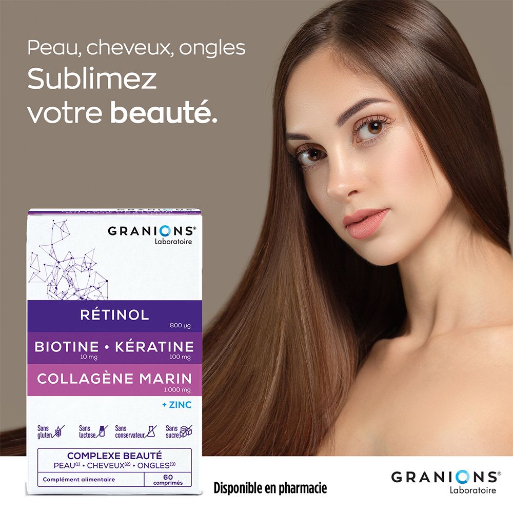 GRANIONS Complexe Peau Cheveux Ongles - Boite de 60 Comprimés