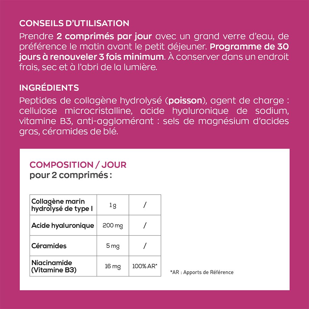 GRANIONS Collagène marin acide hyaluronique céramides + niacinamide