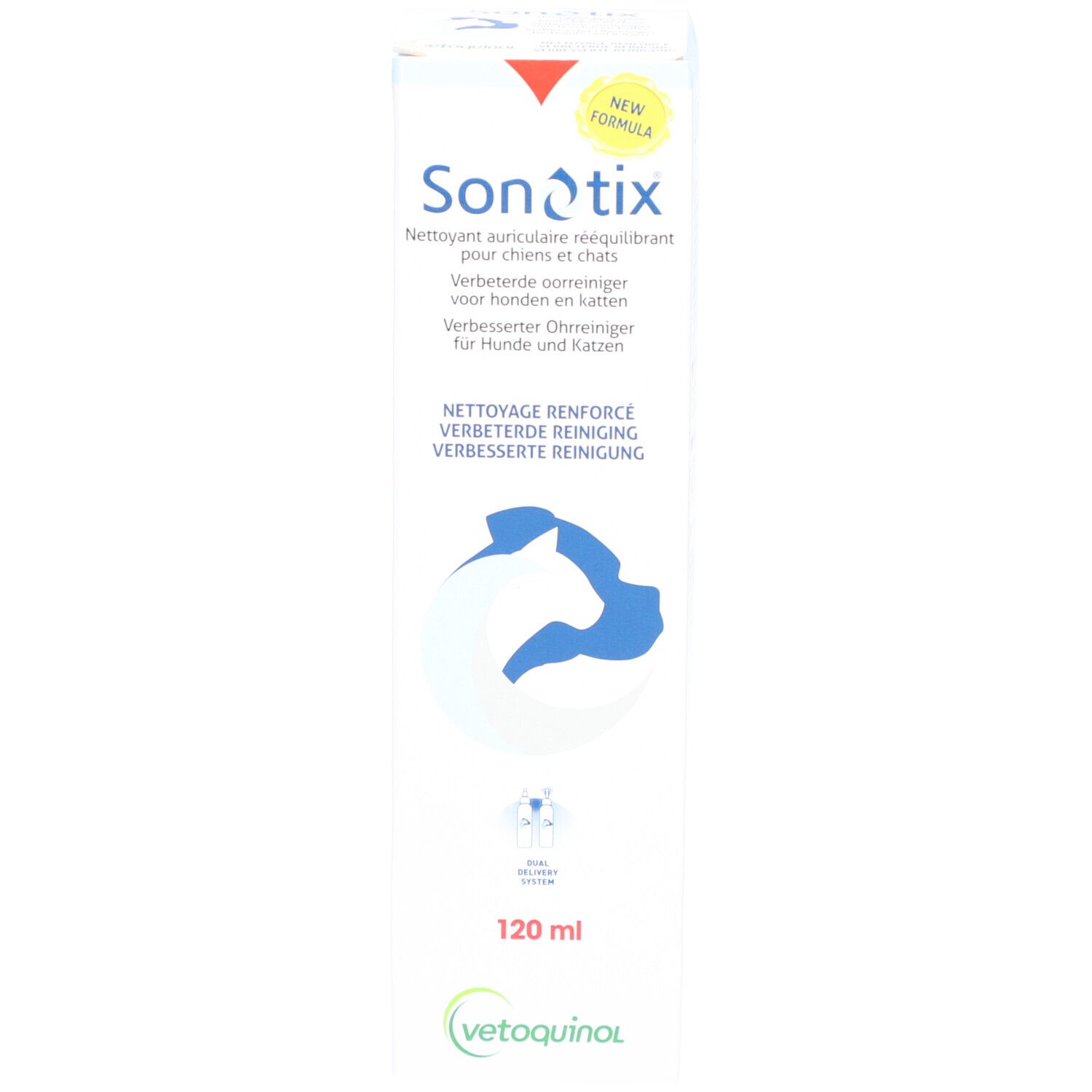 Vetoquinol Sonotix - Nettoyant auriculaire rééquilibrant pour chiens