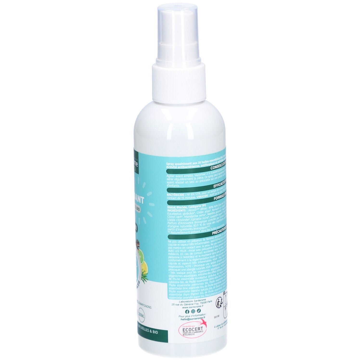 Santarome Spray désinfectant bio air et surfaces aux huiles essentielles