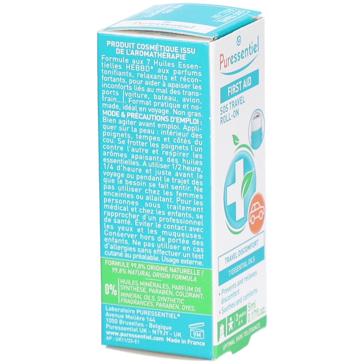 Puressentiel Roller Bien-Être Mal des Transports aux 7 Huiles Essentielles