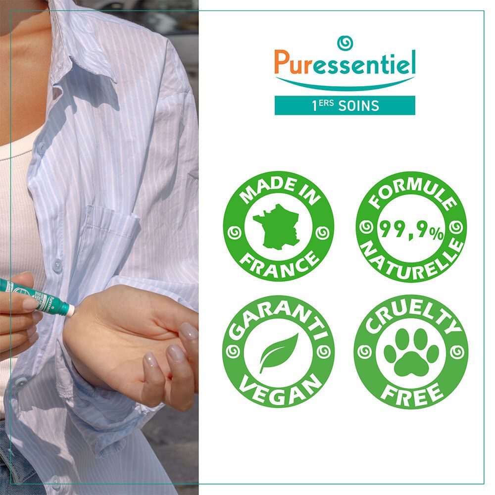 Puressentiel Roller Mal des Transports : Fabriqué en France, formule 99,9% naturelle, Vegan, Cruelty Free.