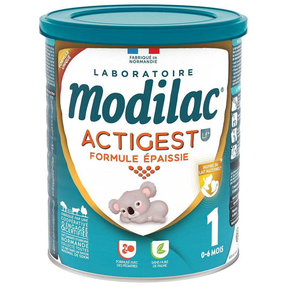 Lait infantile Modilac Actigest LF, 0-6 mois, boîte 800g.