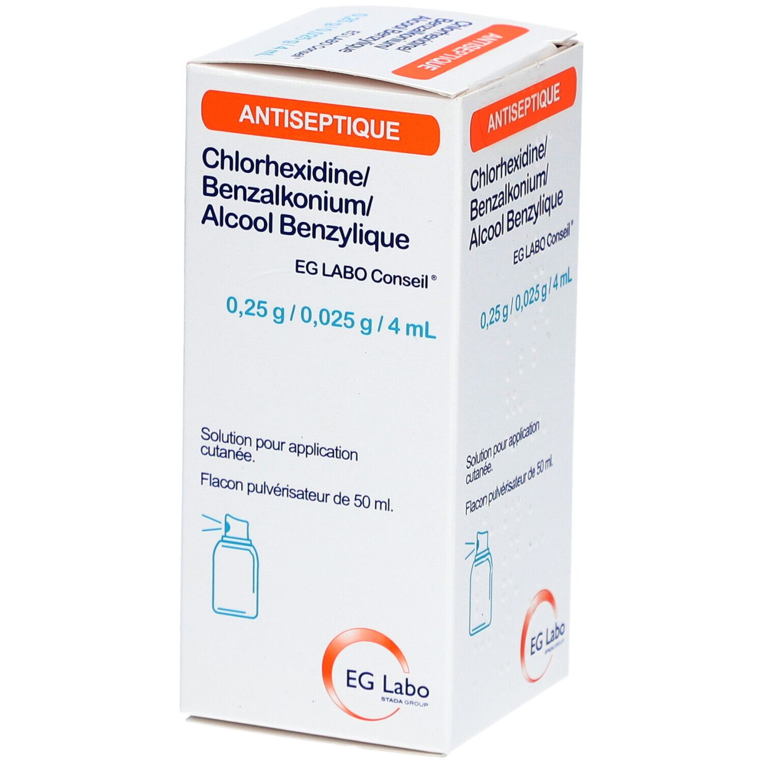 Eg labo conseil chlorhexidine/benzalkonium/alcool benzylique