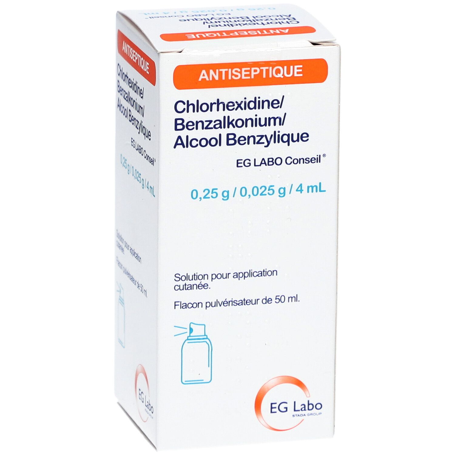 Eg labo conseil chlorhexidine/benzalkonium/alcool benzylique