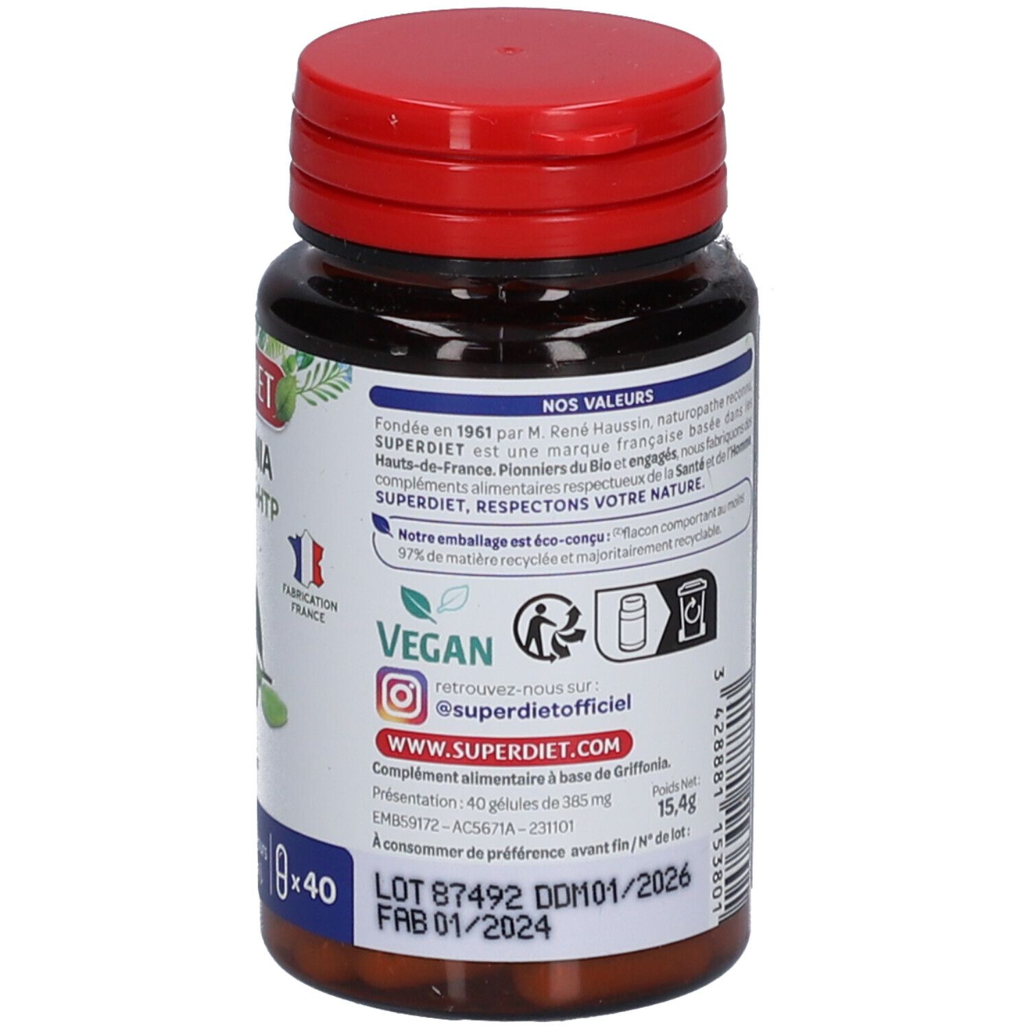 Superdiet Griffonnia 185mg de 5-HTP Moral