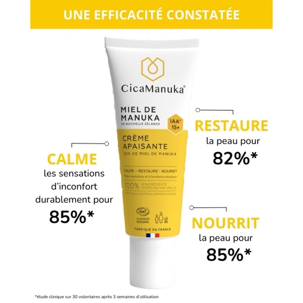 CICAMANUKA - CRÈME APAISANTE 20% DE MIEL DE MANUKA IAA15+ - 40 ml