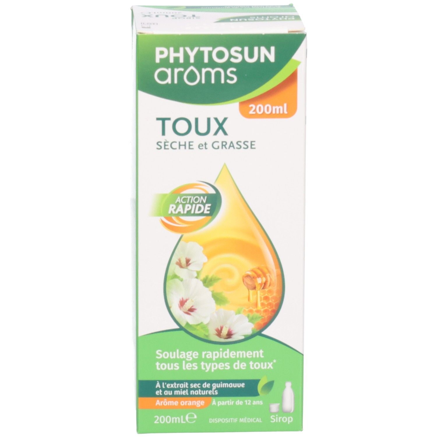Emballage du produit. Boîte avec nom du produit, logo et informations.