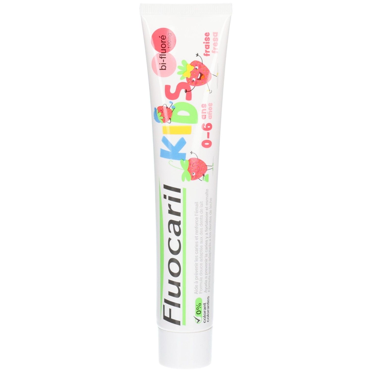 Dentifrice Fluocaril Kids Fraise, 0-6 ans, Bi-Fluoré.