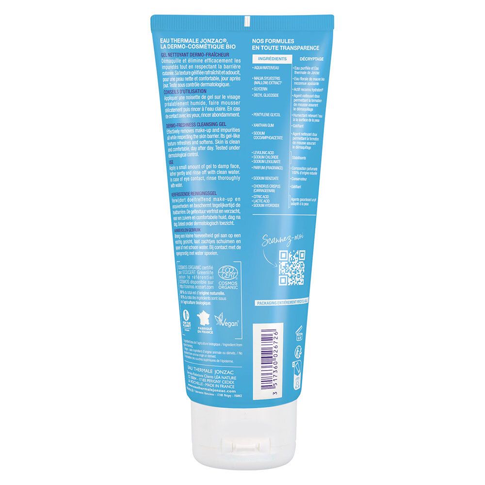 Jonzac Gel Nettoyant Dermo-Rafraîchissant Visage Bio