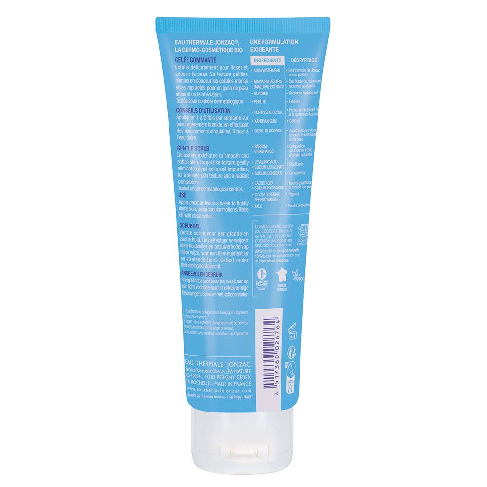 Jonzac Gelée Gommante Douceur Bio exfoliant corps haute tolérance