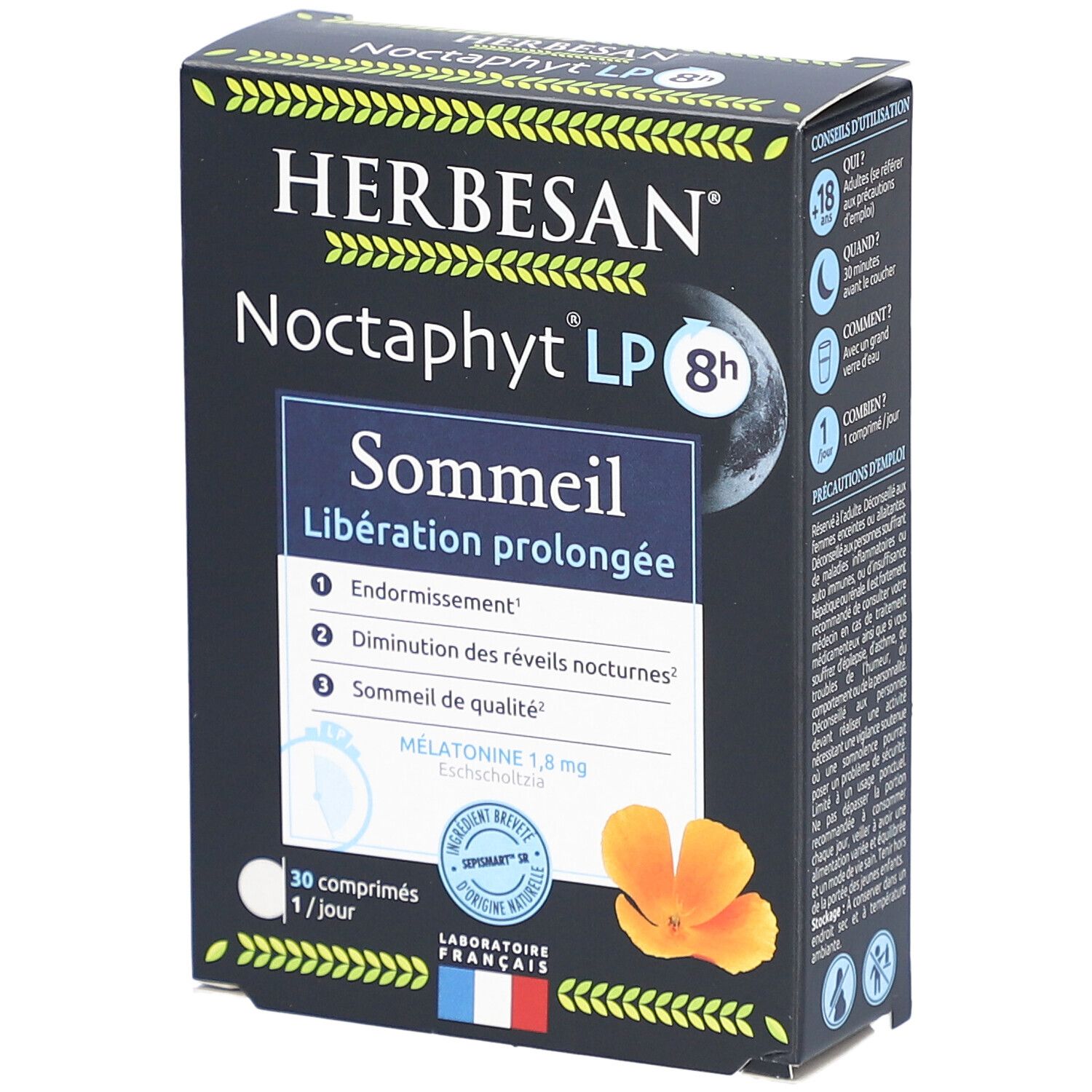 Herbesan Noctaphyt LP 8h sommeil prolongé mélatonine