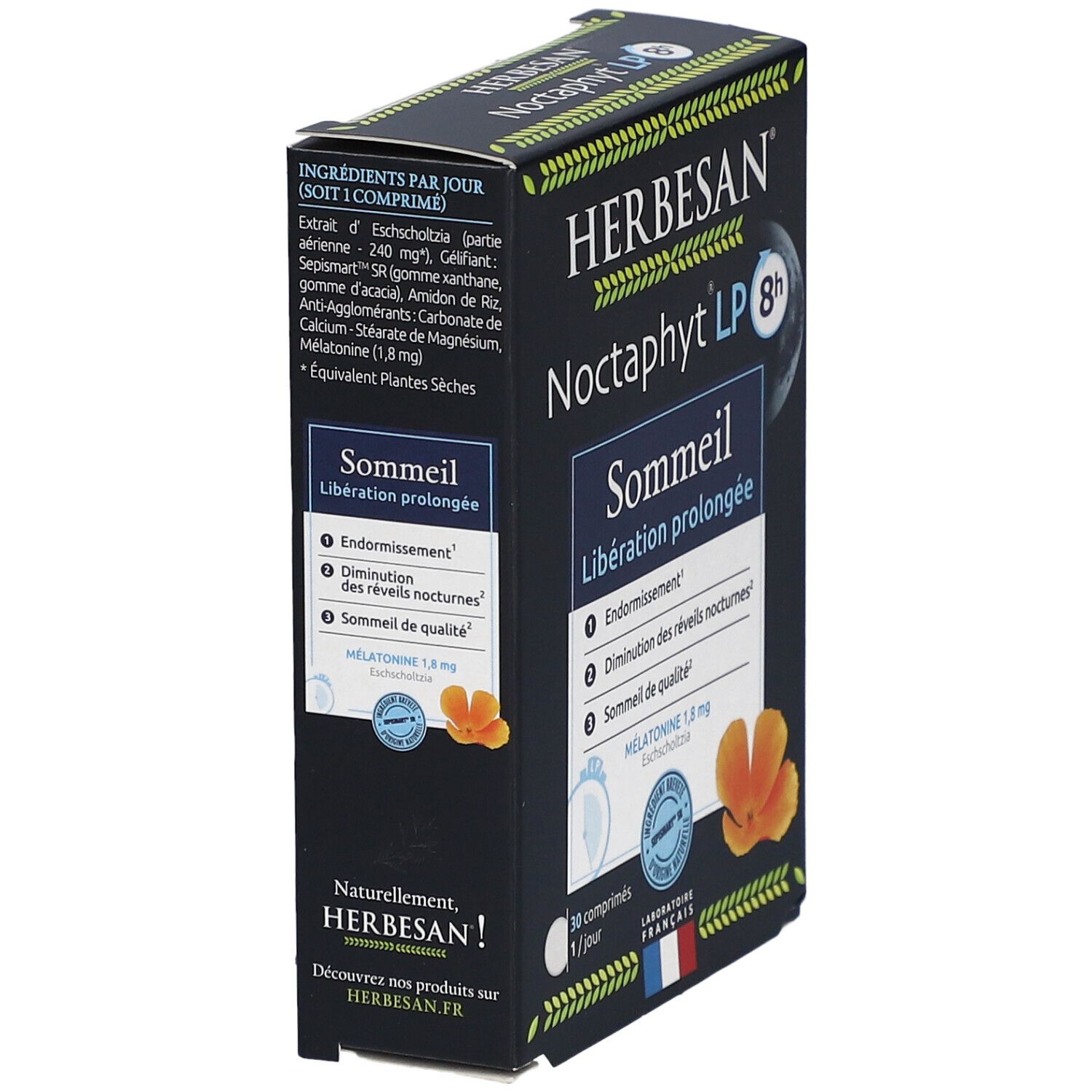 Herbesan Noctaphyt LP 8h sommeil prolongé mélatonine