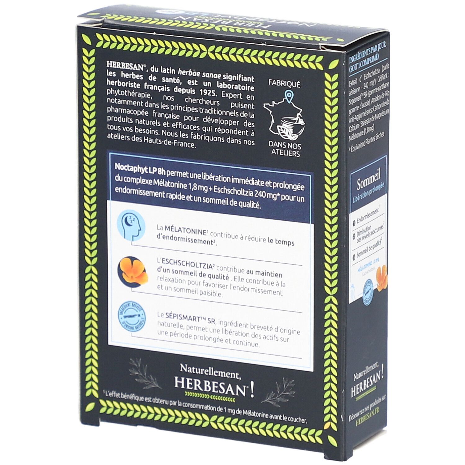 Herbesan Noctaphyt LP 8h sommeil prolongé mélatonine