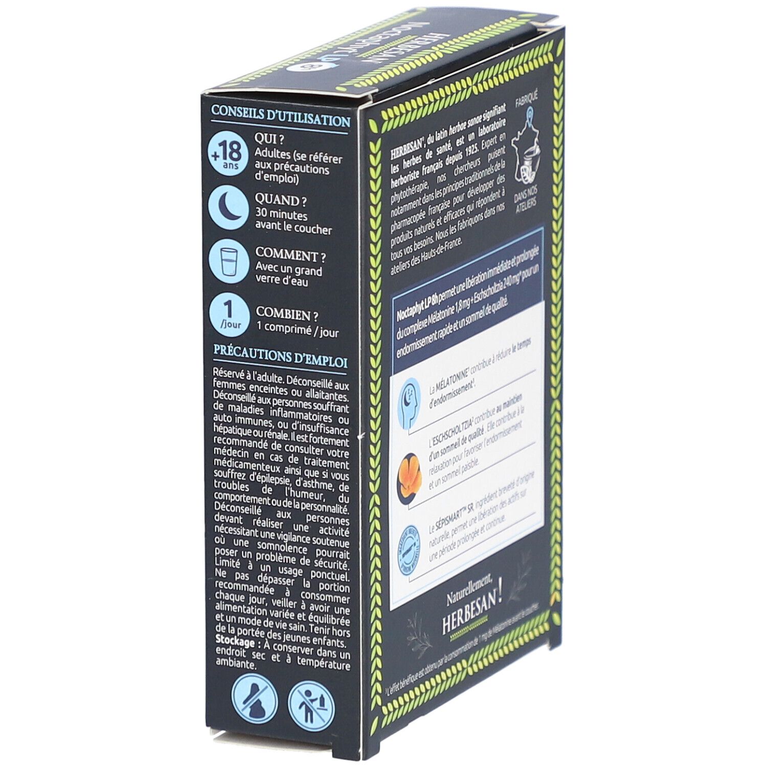 Herbesan Noctaphyt LP 8h sommeil prolongé mélatonine