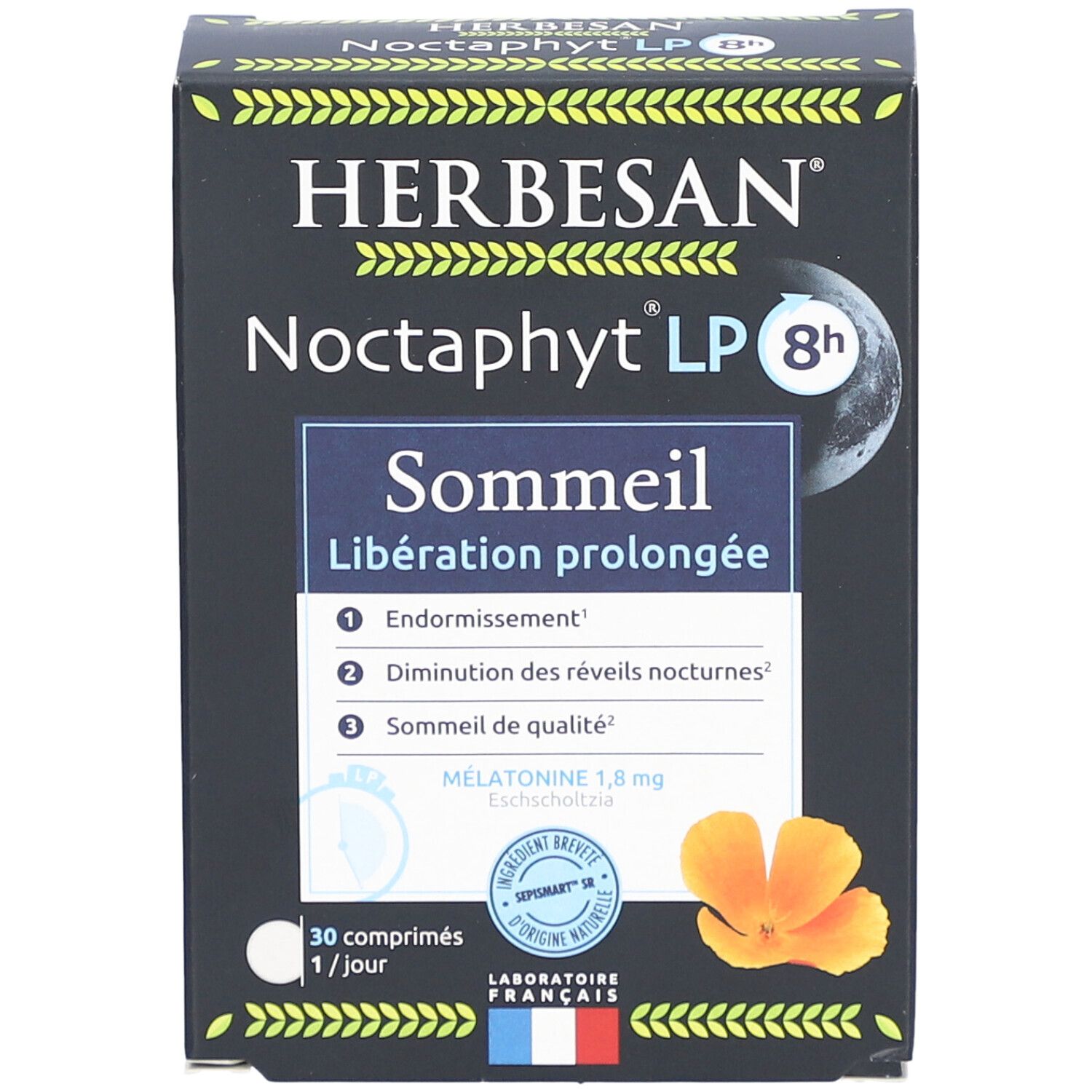 Herbesan Noctaphyt LP 8h sommeil prolongé mélatonine