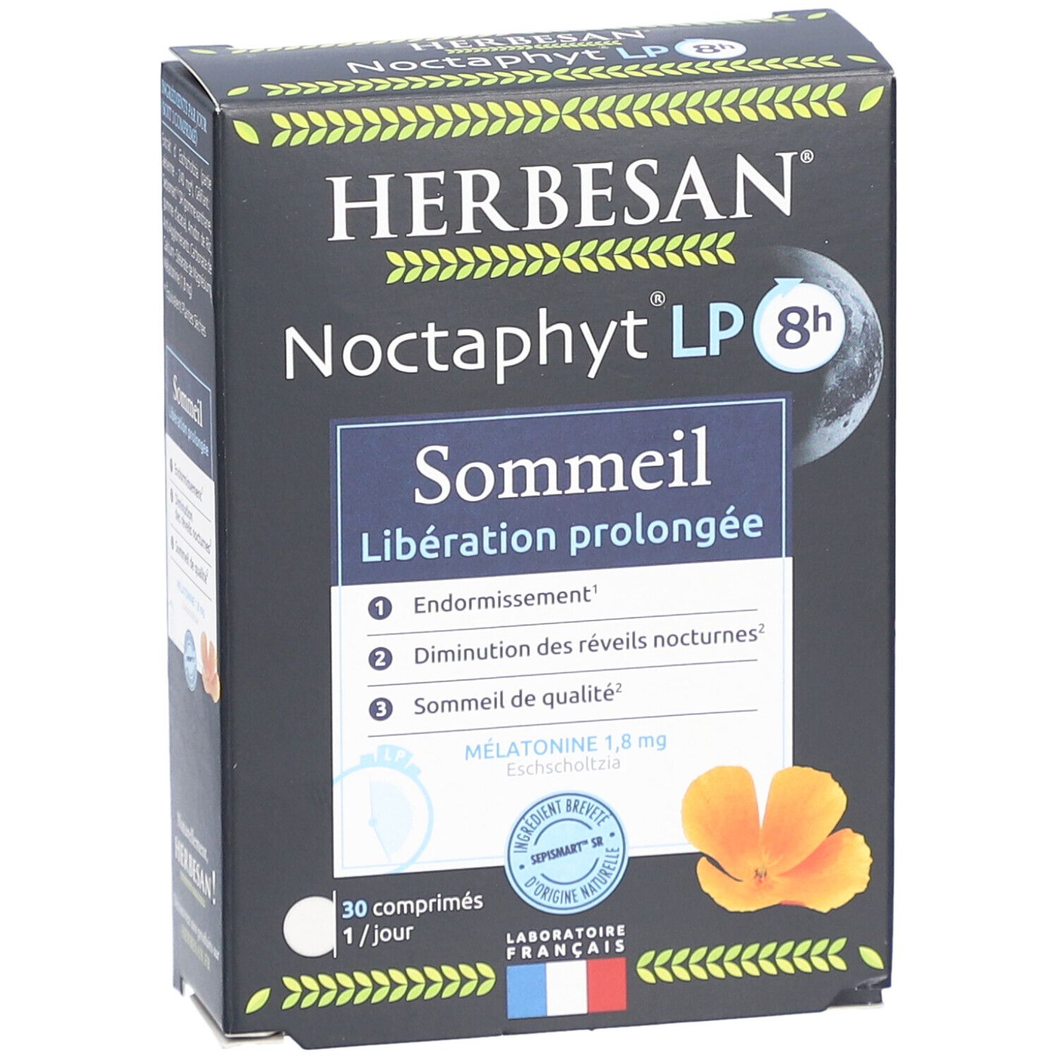 Herbesan Noctaphyt LP 8h sommeil prolongé mélatonine