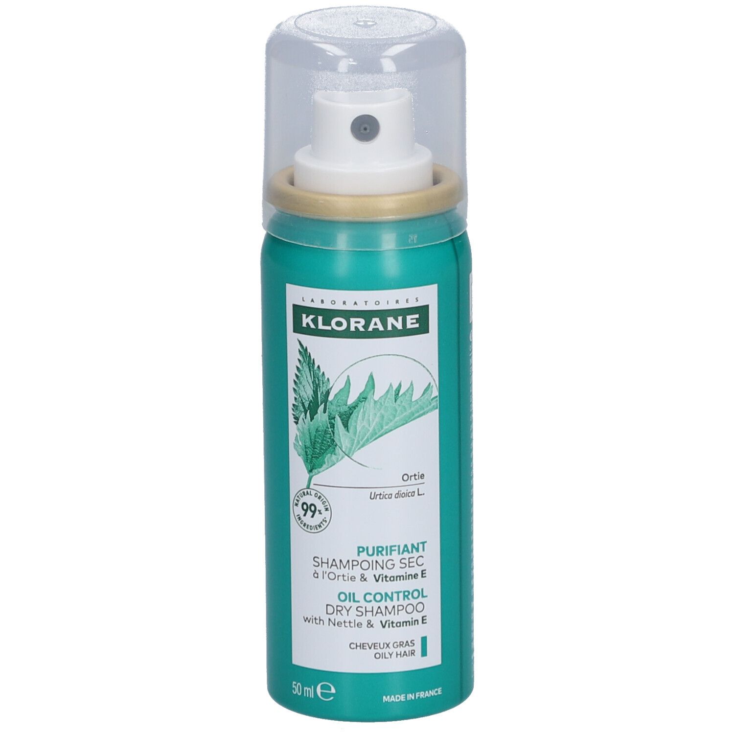 Klorane ORTIE - Shampooing Sec Purifiant Ortie et Vitamine E - Cheveux Gras