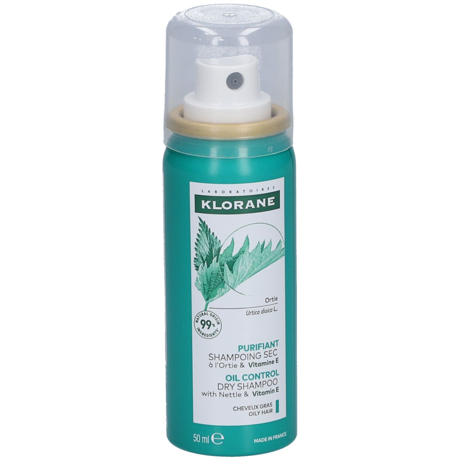 Klorane ORTIE - Shampooing Sec Purifiant Ortie et Vitamine E - Cheveux Gras