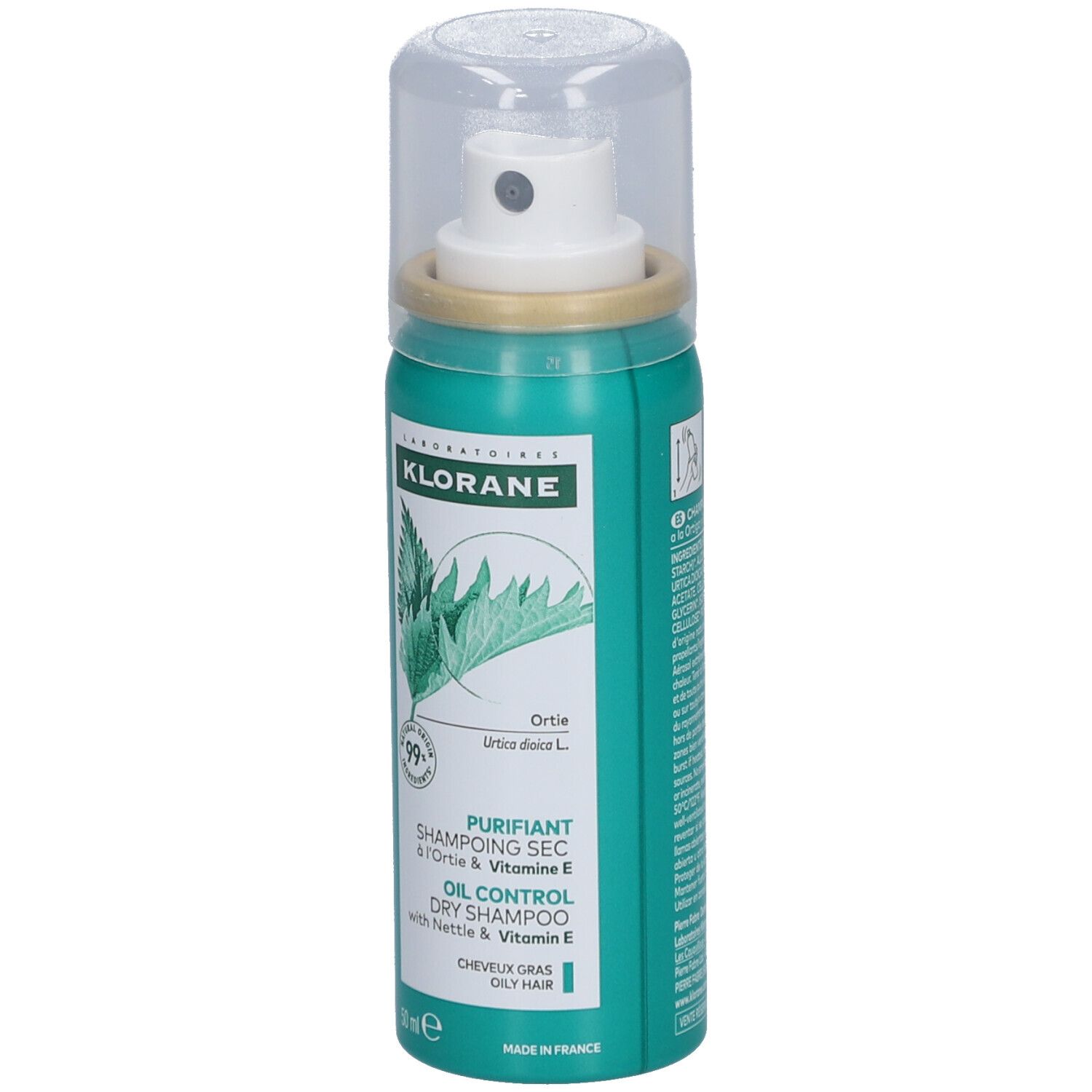 Klorane ORTIE - Shampooing Sec Purifiant Ortie et Vitamine E - Cheveux Gras