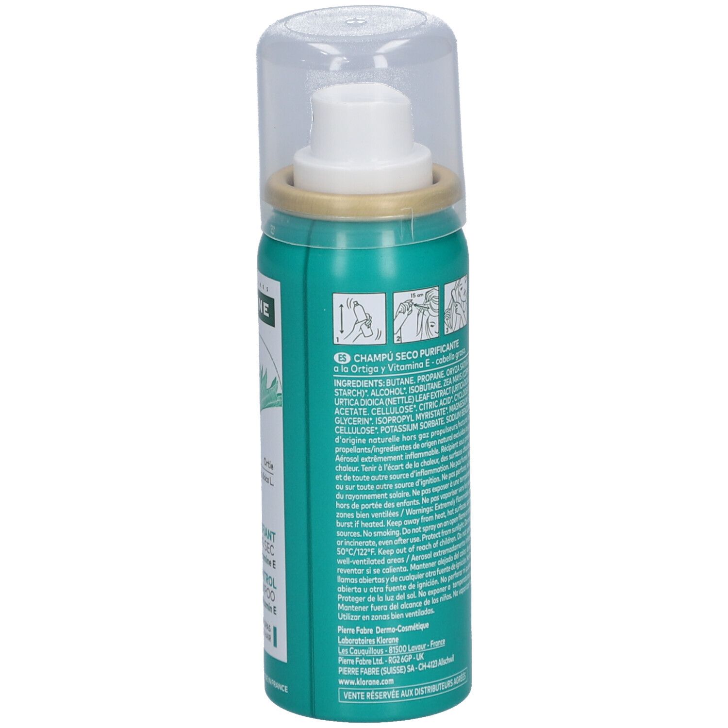 Klorane ORTIE - Shampooing Sec Purifiant Ortie et Vitamine E - Cheveux Gras