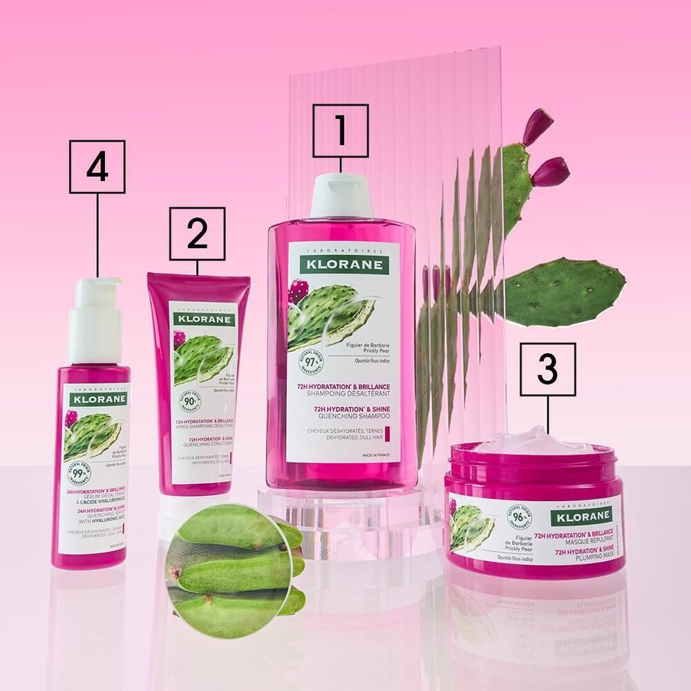 Klorane Figue de Barbarie 72H Hydratation & Brillance Shampooing Désaltérant
