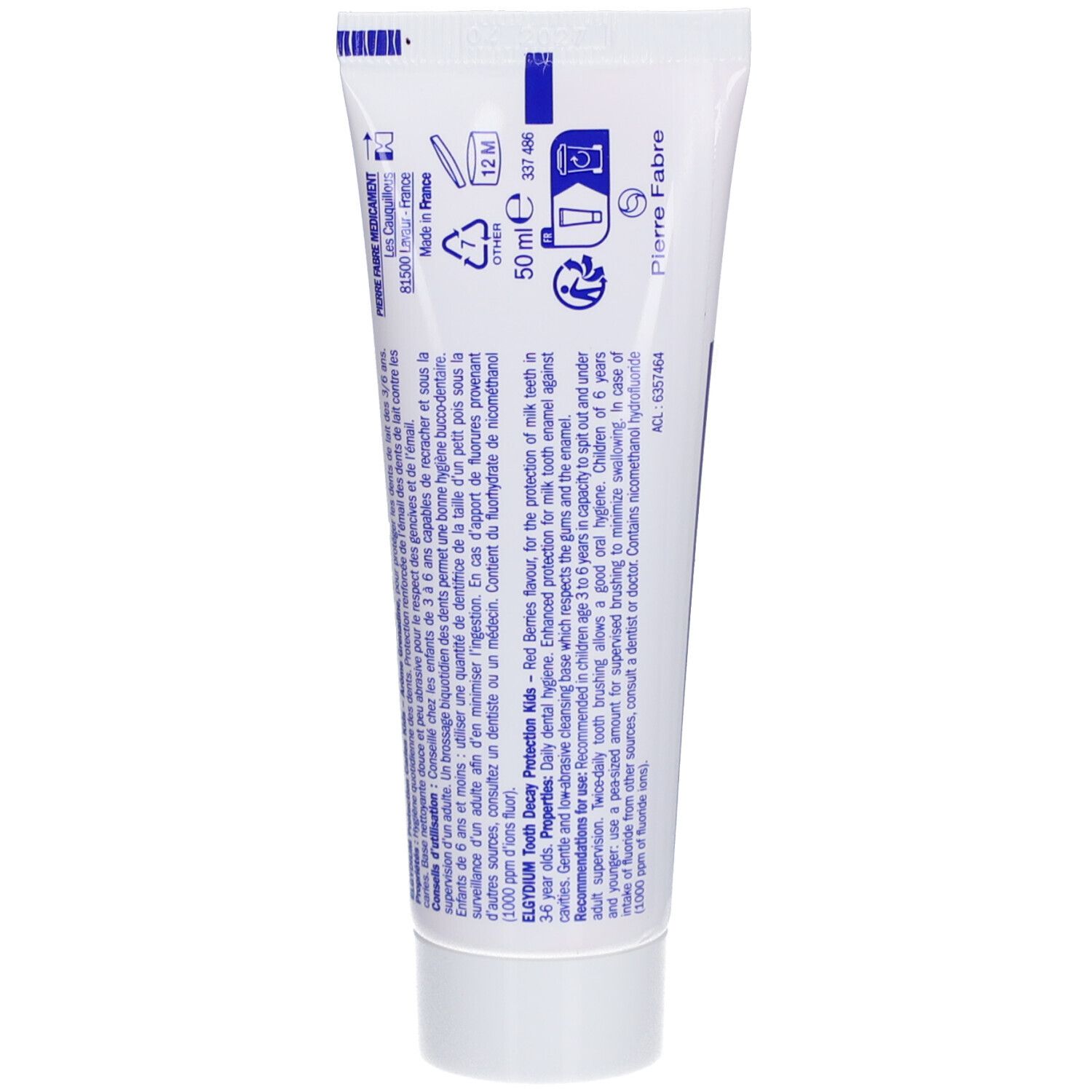 Elgydium Kids Gel Dentifrice au Fluorinol | Arôme grenadine