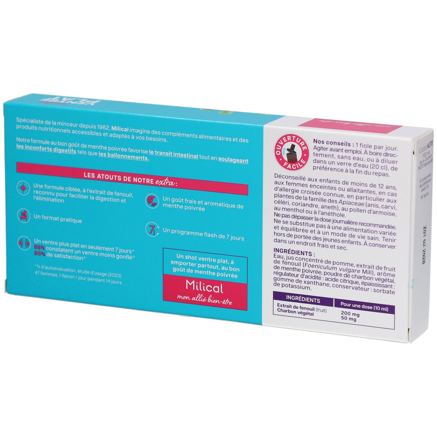Milical Extra Ventre Plat Charbon actif
