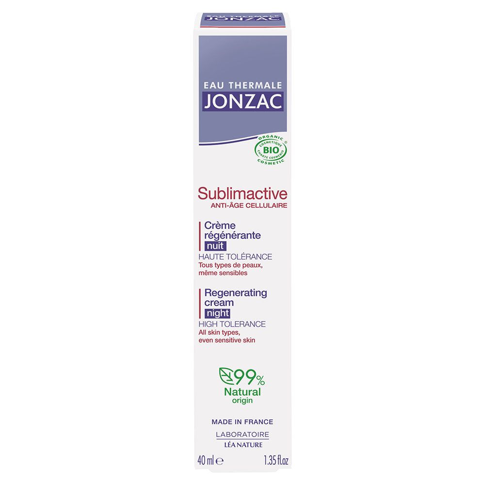 Jonzac Sublimactive Crème de Nuit Régénérante Bio anti-âge