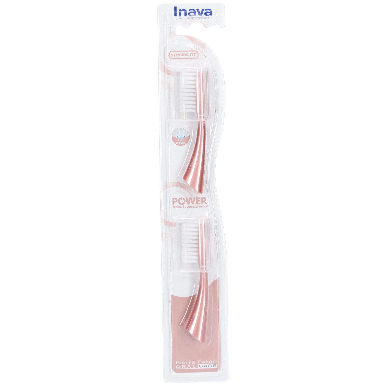 INAVA Sensibilité Têtes de brosse à dents électrique de rechange - Rose doré