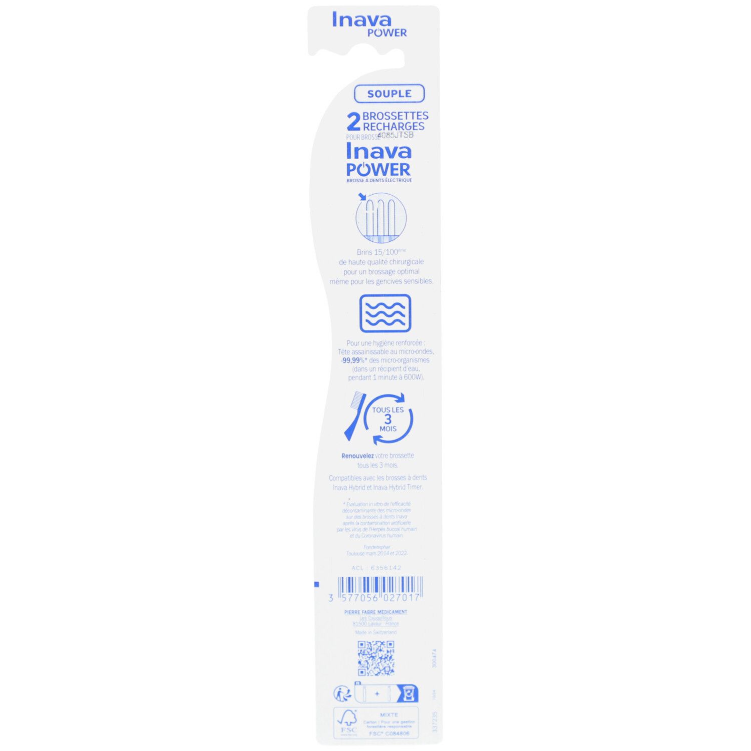 Inava Brosse à Dents Électrique Rechargeable